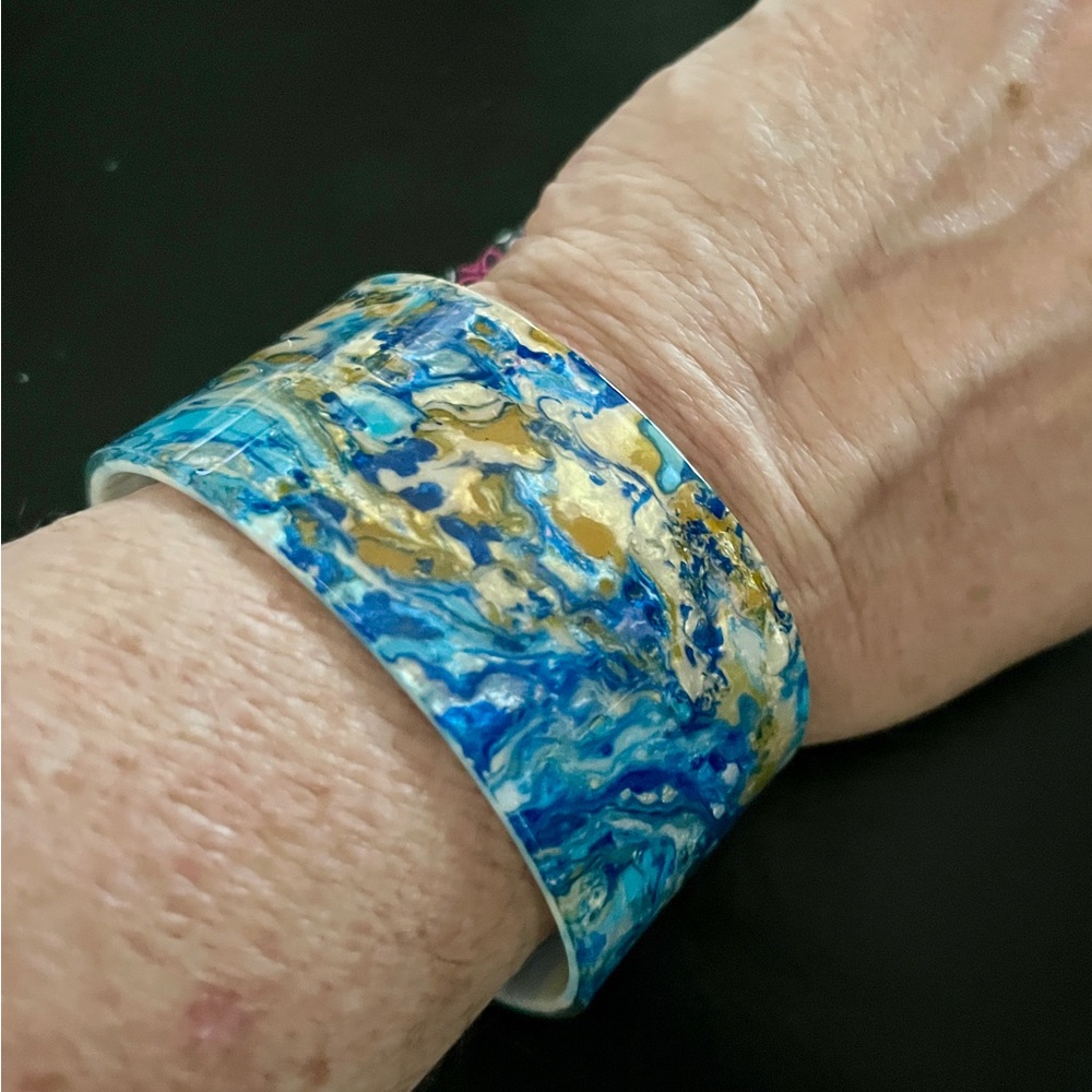 Paparazzi Acrylic Blue and Mosaic Cuff Bracelet